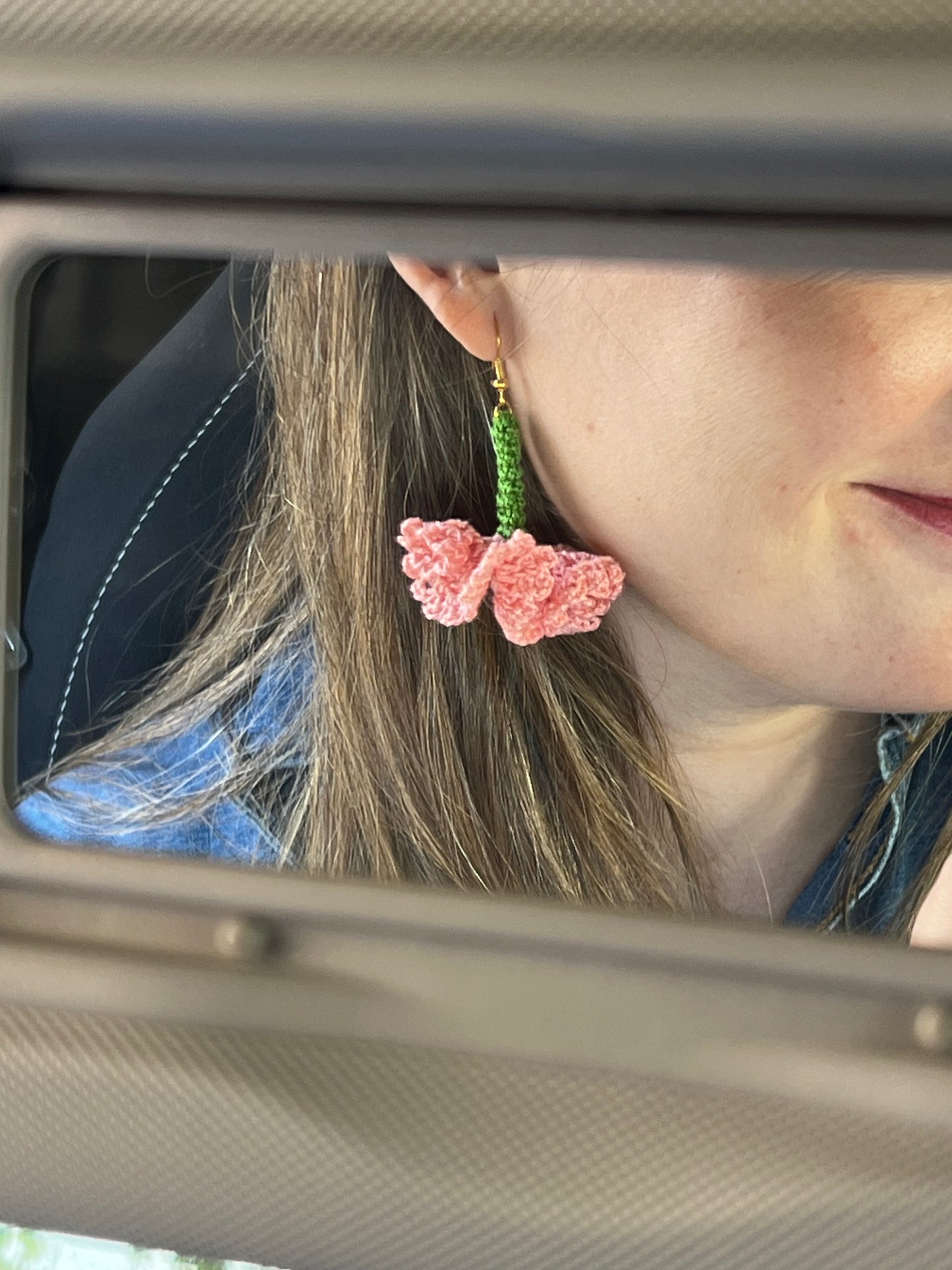 Pendientes Clavel Rosa